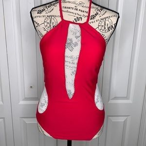 Brakinis Women’s One Piece Swimwear Red Medium
